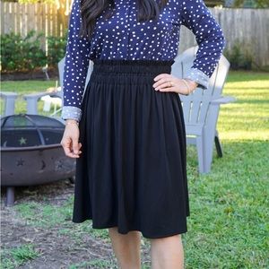 NWT LuLaRoe Sophia Black Ruffle Smock Skirt